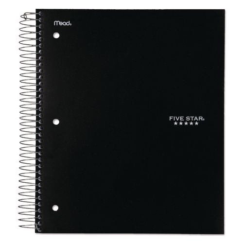 Image of Five Star® 72081 Wirebound Notebook, 5-Subject, Medium/College Rule, Black Cover, (200) 11 x 8.5 Sheets
