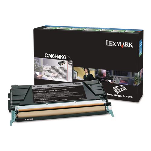 Image of Lexmark C746H4KG C746h4kg Return Program High-Yield Toner, 12,000 Page-Yield, Black, Taa Compliant