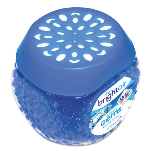 Image of BRIGHT Air® 900228 Scent Gems Odor Eliminator, Cool And Clean, Blue, 10 Oz Jar