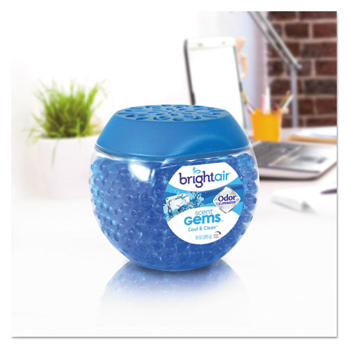 Image of BRIGHT Air® 900228 Scent Gems Odor Eliminator, Cool And Clean, Blue, 10 Oz Jar