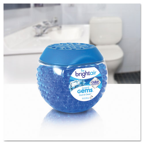 Image of BRIGHT Air® 900228 Scent Gems Odor Eliminator, Cool And Clean, Blue, 10 Oz Jar