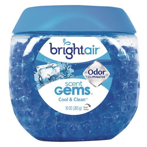 Image of BRIGHT Air® 900228 Scent Gems Odor Eliminator, Cool And Clean, Blue, 10 Oz Jar