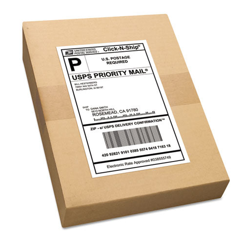 Image of Avery® 95900 Shipping Labels W/ Trueblock Technology, Inkjet/laser Printers, 5.5 X 8.5, White, 2/sheet, 500 Sheets/box
