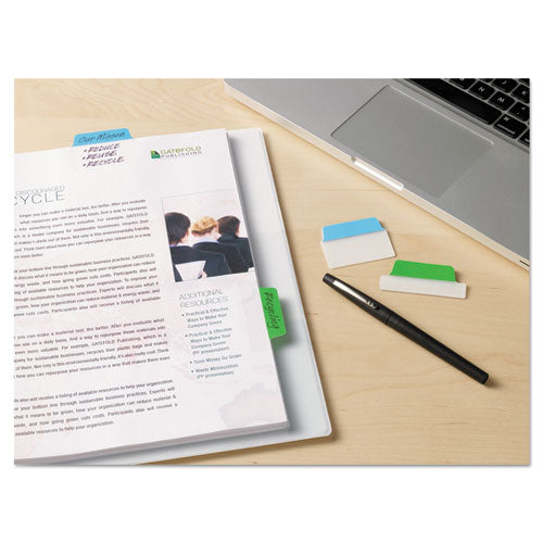 Image of Avery® 74757 Ultra Tabs Repositionable Tabs, Standard: 2" x 1.5", 1/5-Cut, Assorted Colors (Blue, Green and Red), 48/Pack