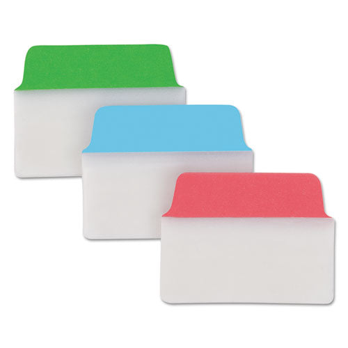 Image of Avery® 74757 Ultra Tabs Repositionable Tabs, Standard: 2" x 1.5", 1/5-Cut, Assorted Colors (Blue, Green and Red), 48/Pack