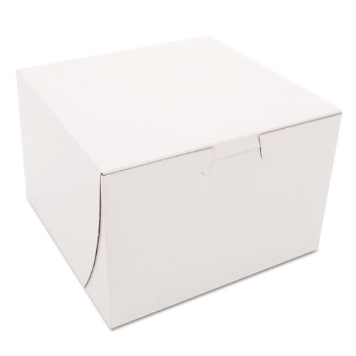 Image of SCT® SCH 0909 White One-Piece Non-Window Bakery Boxes, 6 x 6 x 4, White, Paper, 250/Bundle