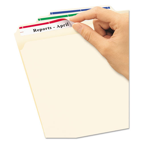 Image of Avery® 06466 Removable File Folder Label with Sure Feed Technology, 0.66 x 3.44, White, 30/Sheet, 25 Sheets/Pack