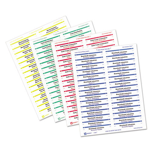 Image of Avery® 06466 Removable File Folder Label with Sure Feed Technology, 0.66 x 3.44, White, 30/Sheet, 25 Sheets/Pack