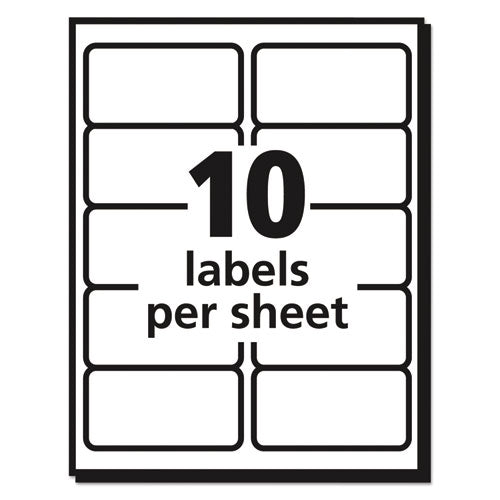 Image of Avery® 08363 Shipping Labels W/ Trueblock Technology, Inkjet Printers, 2 X 4, White, 10/sheet, 50 Sheets/box