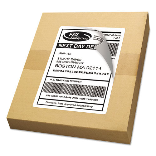 Image of Avery® 08126 Shipping Labels W/ Trueblock Technology, Inkjet Printers, 5.5 X 8.5, White, 2/sheet, 25 Sheets/pack