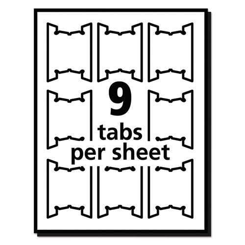 Image of Avery® 05567 Laser Printable Hanging File Tabs, 1/5-Cut, White, 2.06" Wide, 90/Pack