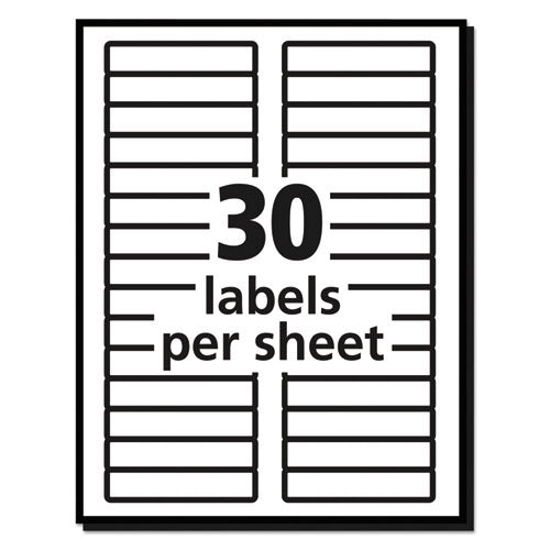 Image of Avery® 08066 Removable File Folder Label with Sure-Feed Technology, 0.66 x 3.44, White, 30/Sheet, 25 Sheets/Pack