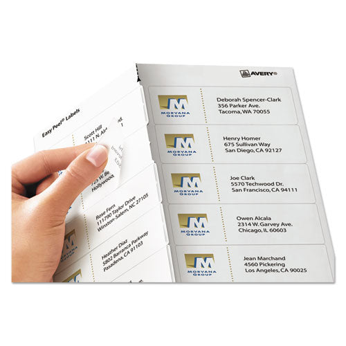 Image of Avery® 08662 Matte Clear Easy Peel Mailing Labels W/ Sure Feed Technology, Inkjet Printers, 1.33 X 4, Clear, 14/sheet, 25 Sheets/pack