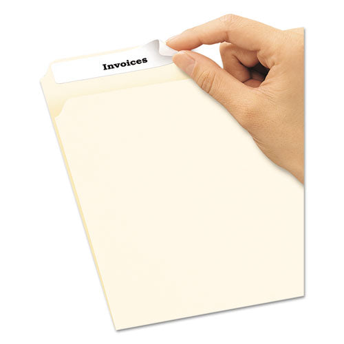 Image of Avery® 08066 Removable File Folder Label with Sure-Feed Technology, 0.66 x 3.44, White, 30/Sheet, 25 Sheets/Pack
