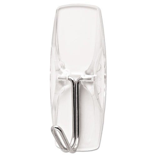 Image of Command 17065CLR-6ES Medium Clear Wire Hooks, Metal Wire, Silver/Clear, Supports 2 lb, 6/Pack