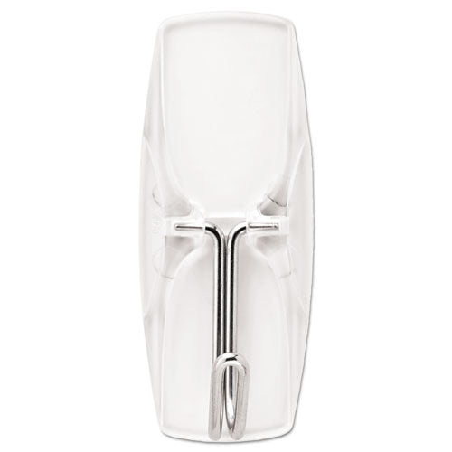 Image of Command 17065CLR-6ES Medium Clear Wire Hooks, Metal Wire, Silver/Clear, Supports 2 lb, 6/Pack