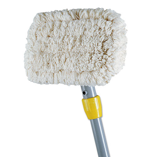 Image of Rubbermaid® Commercial FGS22600GY00 Wall-Washer Kit, 9 X 5 White Cotton Head, 60" Gray Aluminum Handle