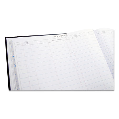 Image of Wilson Jones® S491 Detailed Visitor Register Book, 8 Column Format, Black Cover, 12.25 X 9.5 Sheets, 208 Sheets/book