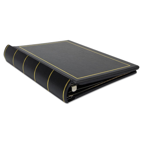 Image of Wilson Jones® W0395-11 Looseleaf Corporation Minute Book, 1-Subject, Unruled, Black/Gold Cover, (250) 11 x 8.5 Sheets