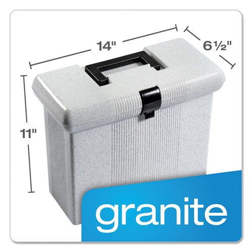 Image of Pendaflex® 41737 Portable File Boxes, Letter Files, 14.88" X 6.5" X 11.88", Granite