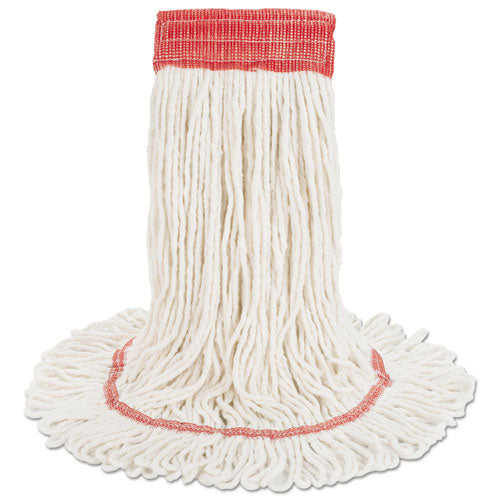 Image of Boardwalk® BWK503WHEA Super Loop Wet Mop Head, Cotton/synthetic Fiber, 5" Headband, Large Size, White