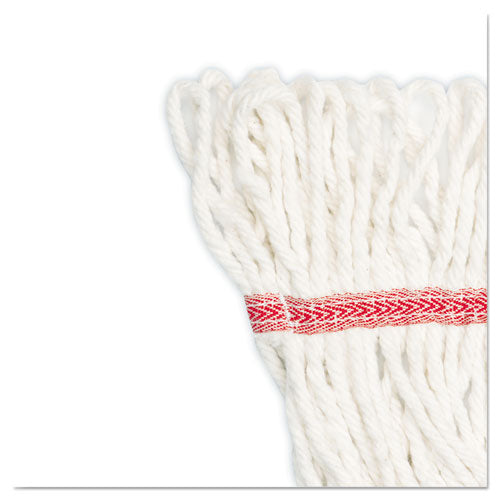 Image of Boardwalk® BWK503WHCT Super Loop Wet Mop Head, Cotton/synthetic Fiber, 5" Headband, Large Size, White, 12/carton