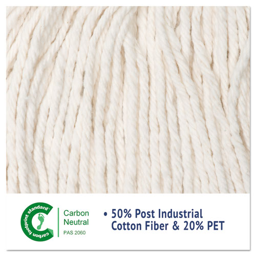 Image of Boardwalk® BWK503WHCT Super Loop Wet Mop Head, Cotton/synthetic Fiber, 5" Headband, Large Size, White, 12/carton