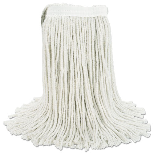 Image of Boardwalk® BWK2024CEA Cut-End Wet Mop Head, Cotton, #24, White