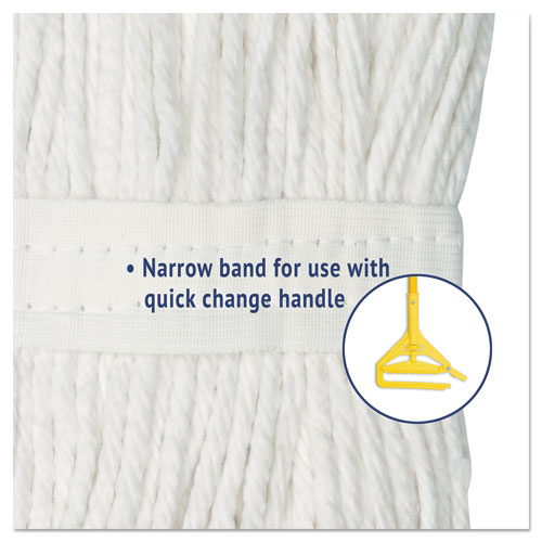Image of Boardwalk® BWK2024REA Cut-End Wet Mop Head, Rayon, #24, White