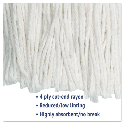 Image of Boardwalk® BWK2020RCT Cut-End Wet Mop Head, Rayon, #20, White, 12/Carton