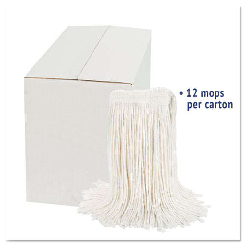 Image of Boardwalk® BWK2020RCT Cut-End Wet Mop Head, Rayon, #20, White, 12/Carton