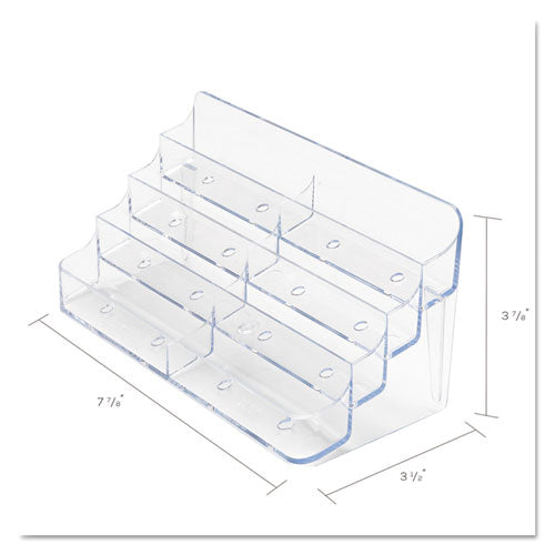 Image of deflecto® 70801 8-Pocket Business Card Holder, Holds 400 Cards, 7.78 X 3.5 X 3.38, Plastic, Clear