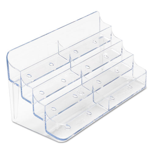 Image of deflecto® 70801 8-Pocket Business Card Holder, Holds 400 Cards, 7.78 X 3.5 X 3.38, Plastic, Clear