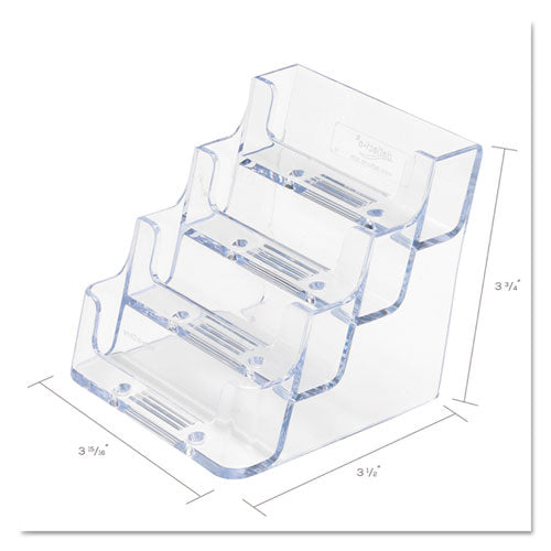 Image of deflectoÂ® 4-Pocket Business Card Holder, Holds 200 Cards, 3.94 X 3.5 X 3.75, Plastic, Clear