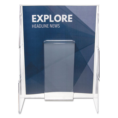 Image of deflecto® 55501 Stand-Tall Wall-Mount Literature Rack, Magazine, 9.13w X 3.25d X 11.88h, Clear