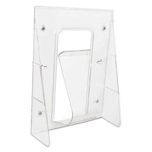 Image of deflecto® 55501 Stand-Tall Wall-Mount Literature Rack, Magazine, 9.13w X 3.25d X 11.88h, Clear