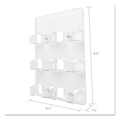 Image of deflecto® 70601 6-Pocket Business Card Holder, Holds 480 Cards, 8.5 X 1.63 X 9.75, Plastic, Clear