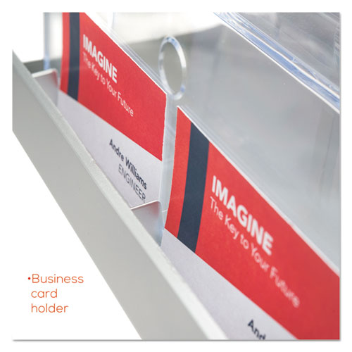 Image of deflecto® 693745 3-Tier Literature Holder, Leaflet Size, 11.25w X 6.94d X 13.31h, Silver
