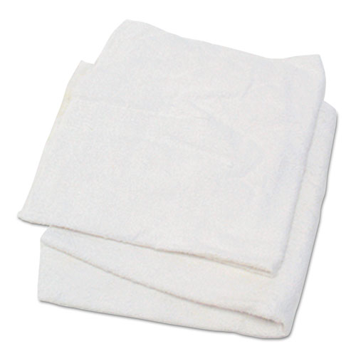 Image of HOSPECO® 537-25 Woven Terry Rags, White, 15 X 17, 25 Lb/carton
