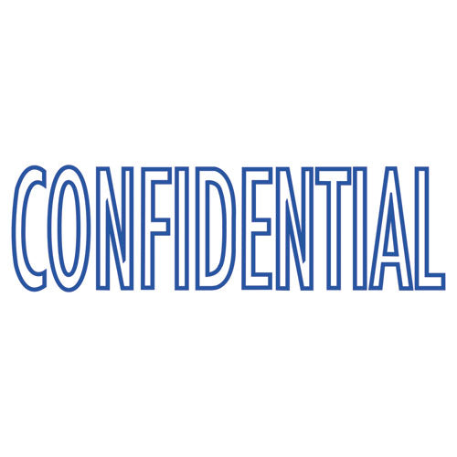 Image of COSCO 2000PLUS® 098374 Green Line Message Stamp, Confidential, 1.5 x 0.56, Blue