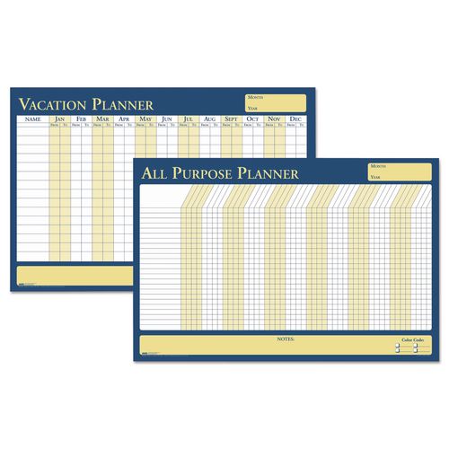 Image of House of Doolittle 639 100% Recycled All-Purpose/Vacation Planner, 12-Month Planning/Scheduling Calendar, 36" x 24", Multicolor Surface