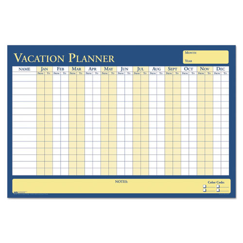 Image of House of Doolittle 639 100% Recycled All-Purpose/Vacation Planner, 12-Month Planning/Scheduling Calendar, 36" x 24", Multicolor Surface
