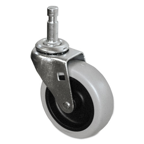 Image of RubbermaidÂ® Commercial Mop Bucket/Wringer Replacement Caster, Grip Ring Type C Stem, 3" Wheel, Black/Gray/Silver