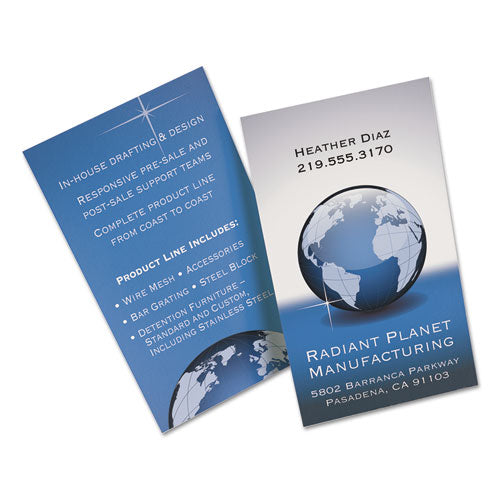 Image of Avery® 08869 True Print Print-to-the-Edge Premium Business Cards, Inkjet, 2 x 3.5, White, 8 Cards Sheet, 20 Sheets/Pack