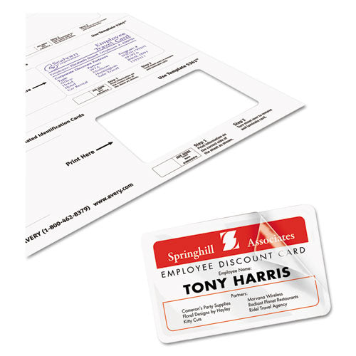 Image of Avery® 05361 Laminated Laser/inkjet Id Cards, 2 1/4 X 3 1/2, White, 30/box