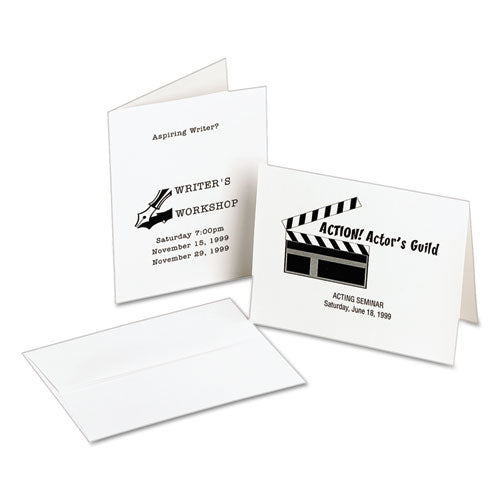 Image of Avery® 05315 Note Cards with Matching Envelopes, Laser, 80 lb, 4.25 x 5.5, Uncoated White, 60 Cards, 2 Cards/Sheet, 30 Sheets/Pack