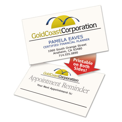 Image of Avery® 05876 Clean Edge Business Cards, Laser, 2 x 3.5, Ivory, 10 Cards/Sheet, 20 Sheets/Pack
