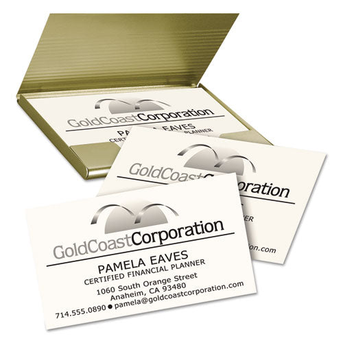 Image of Avery® 05876 Clean Edge Business Cards, Laser, 2 x 3.5, Ivory, 10 Cards/Sheet, 20 Sheets/Pack