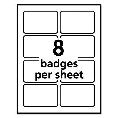 Image of Avery® 05895 Flexible Adhesive Name Badge Labels, 3.38 X 2.33, White/blue Border, 400/box