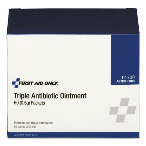 Image of First Aid Only 12-700 Triple Antibiotic Ointment, 0.5 G Packet, 60/box